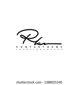 RK initial signature logo. handwriting logo template vector,