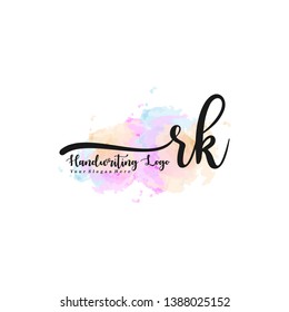 RK initial signature logo. handwriting logo template vector,