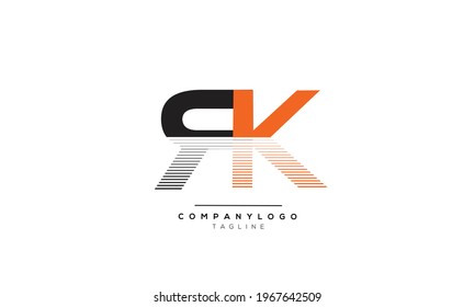 RK-Initialen Monogramm-Buchstaben Textalphabet Logo-Design