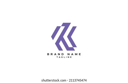 RK, KR, Abstract initial monogram letter alphabet logo design