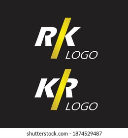 RK or KR alphabet abstract letter logo design, elegant and furturistic for branding