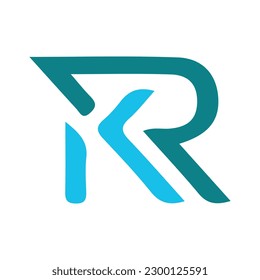 RK KR alphabet abstract letter logo design with k and r or r and k