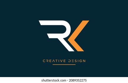 RK or KR Alphabet Letters Luxury Logo Icon Monogram	
