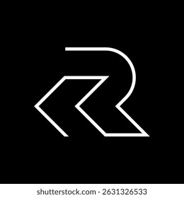 Logotipo mínimo da linha de seta RK ou KR