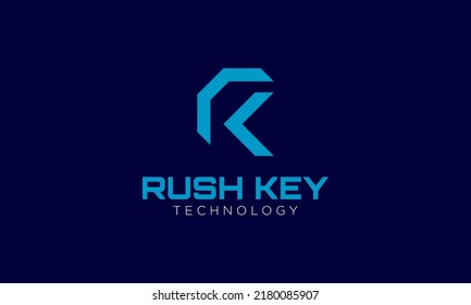 RK or KR Creative Technology Initial Logo Design. Unique Identity for your Company. Vector Illustration. 