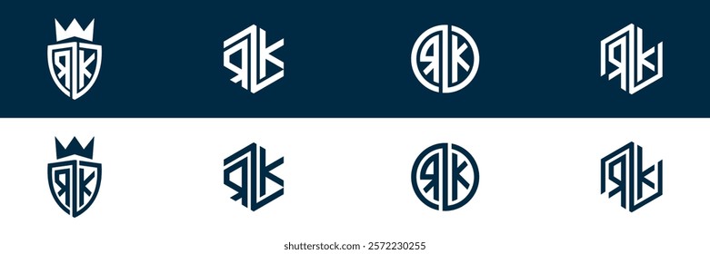 RK KR letter logo set design