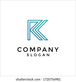 RK or KR lettermark logo. editable and easy to custom