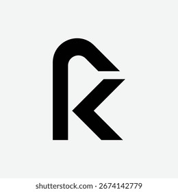 RK KR Monogram Logo Modern Initial