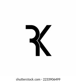 rk kr r k initials letter logo isolated on white background