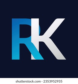 RK letter colorful logo in the circle. Vector Logo Illustration.