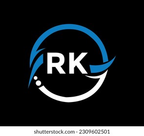 RK letter logo design with a circle shape. RK circle and cube shape logo design. RK monogram, business, real estate logo. RK Logo design with unique and simple design.