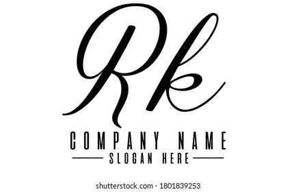 Rk letter logo design, initial Rk logo design template 