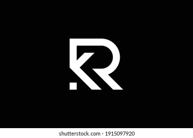 RK letter logo design on luxury background. KR monogram initials letter logo concept. RK icon design. KR elegant and Professional white color letter icon on black background.