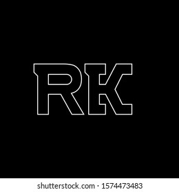 RK letter logo design. RK, R K design. RK vector logo design.