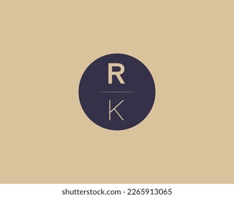 RK letter modern elegant logo design vector images