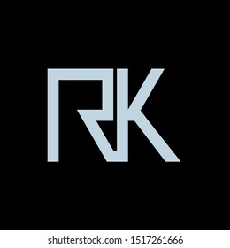 RK Letter monogram with abstrac concept style design