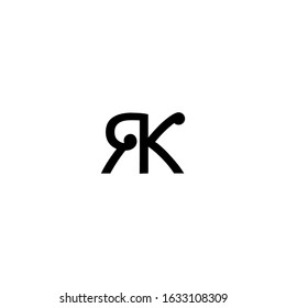 RK Lettering logo design vector. Illustration of RK Typography logotype