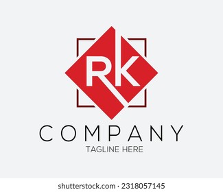 plantilla de diseño de logotipo de círculo de letras RK