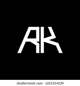 RK logo abstract monogram isolated on black background