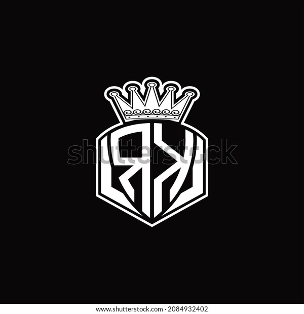 Rk Logo Monogram Luxury Emblem Shape Stock Vector (Royalty Free ...