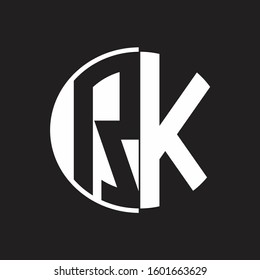 RK Logo monogram with Negative space style design tempate