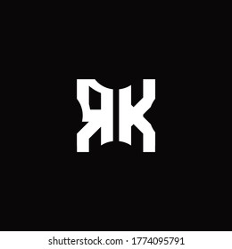 RK Logo monogram with pieces cut elements design template