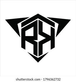RK Logo monogram with wings arrow around design template on white background