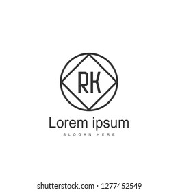 RK Logo template design. Initial letter logo template design