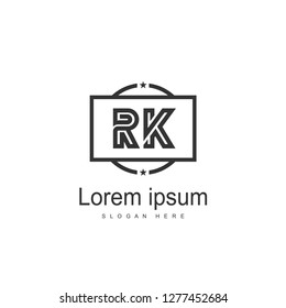 RK Logo template design. Initial letter logo template design