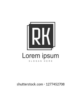 RK Logo template design. Initial letter logo template design