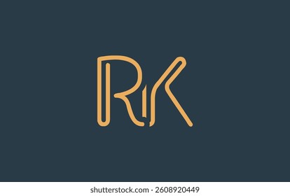 RK Minimalistic Line Art Logo Design with Abstract Lettering. Abstract minimalistic logo design featuring a sleek line art style.