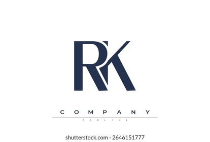 RK Modern Initials Logo Design. Branding logo with stylized initials showcasing bold design and modern aesthetic. Ideal for professional business branding or creative projects focusing on minimalistic