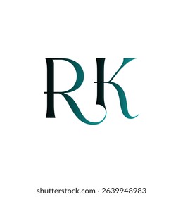 RK modern minimalist wordmark logo featuring clean typography and timeless initials. Perfect for businesses seeking a sleek, professional identity with lasting visual appeal and versatility.