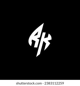 RK monogram esport logo design with cool shape concept in vector