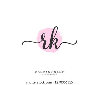 Rk R K Initial Handwriting Logo Stock Vector (Royalty Free) 1270366315 ...