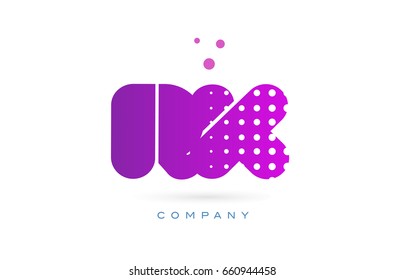 rk r k pink dots dotted letter logo alphabet creative company vector icon design template