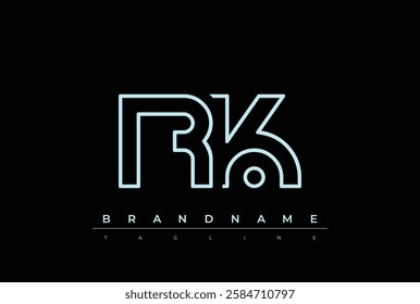 RK Technology Letter Logo Template. This tech letter logo is a graphic mark that uses letters to represent a technology company.