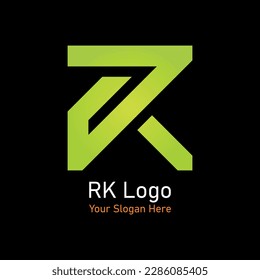 RK vector logo. Combination of letter R and K for business branding. Illustration and typography.