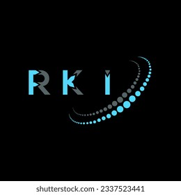 Diseño creativo del logotipo de la carta de RKI. Diseño único de RKI.
