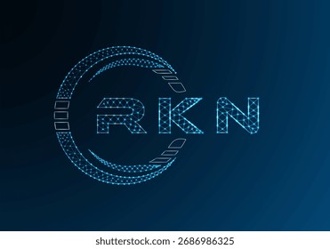 RKN low poly letter logo vector design. RKN lower poly logo design. Low poly logo.