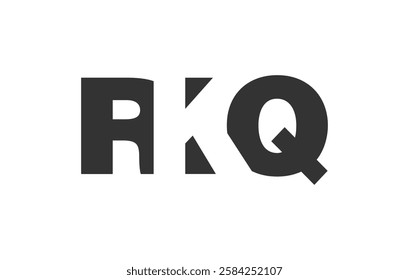 RKQ logo design. Initial letter R K Q bold font style for tech startups, consulting, corporate branding. Creative company name, headlines typography identity, trendy logotype. Vector illustration.