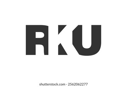 RKU logo design. Initial letter R K U bold font style for tech startups, consulting, corporate branding. Creative company name, headlines typography identity, trendy logotype. Vector illustration.