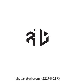 Concepto abstracto de RL en diseño profesional de alta calidad que se imprimirá bien en cualquier medio impreso