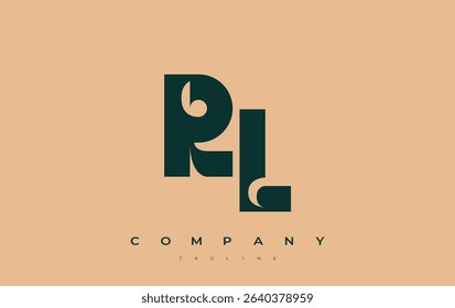 RL Abstract Geometric Logo Design. Modern and elegant logo design with simplistic typography elements, showcasing branding excellence.