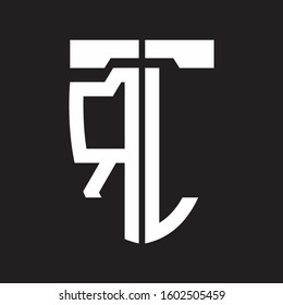 RL Abstract logo monogram with emblem style isolated on black background