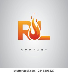 RL Creative Fire Letter Logo Design