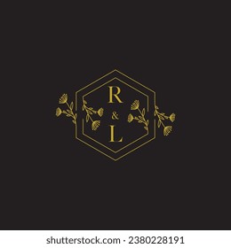 RL elegant wedding initial logo in high quality professional design that will print well across any print media