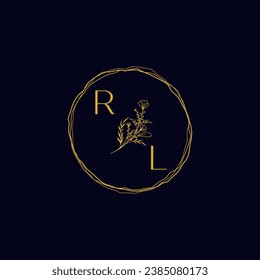 RL elegantes Hochzeitslogo in hochwertigem professionellem Design, das gut in allen Printmedien drucken wird