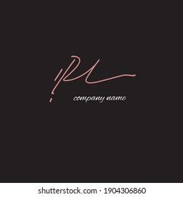 rl handwritten logo for identity