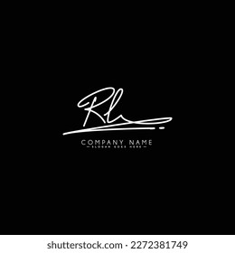 Logo de la firma manuscrita de RL - Plantilla de logotipo vector para negocios de belleza, moda y fotografía